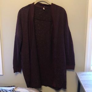 maroon light cardigan